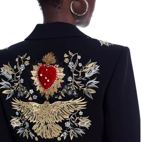 Cinq à Sept Heritage Patch Cheyenne Blazer Size M/L, 10 US NEW - Picture 10 of 14